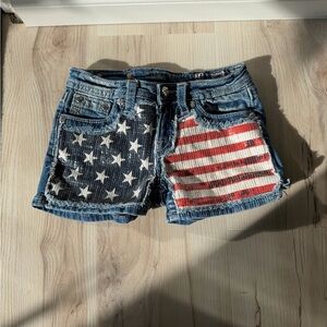 Miss Me Youth Girls Shorts American Flag Sequins Size 14
